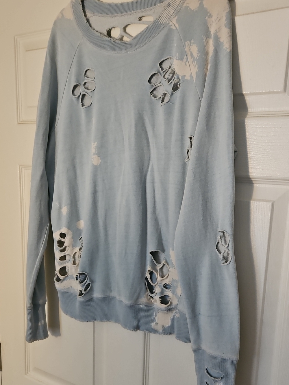 NSF Light Blue Distressed Women's Sweatshirt